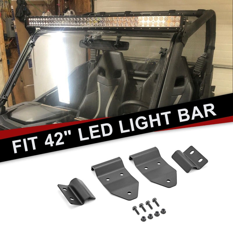 WSays 42'' Upper Roof Front Windshield LED Light Bar Mount Bracket Compatible with Can-am Maverick Trail 800 1000 / Sport 2018-UP, No Need Drill - Image 4